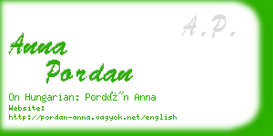 anna pordan business card